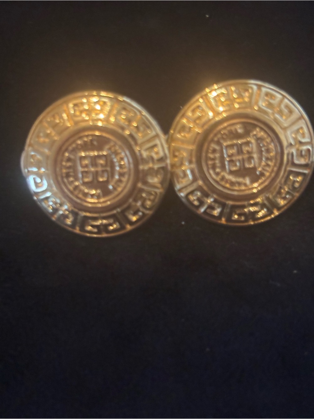 Vintage Givenchy Gold-Tone Round Medallion earrings- Designer Style